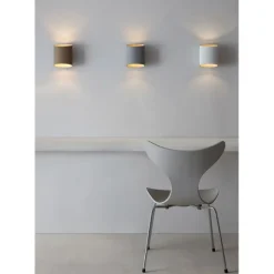 Sinne G9 vägglampa, vitstruktur/silver