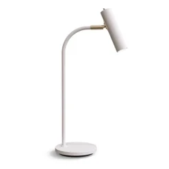 Slender bordslampa vit struktur/mässing