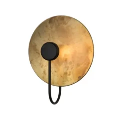 SOL vägglampa, råmässing/mattsvart 40cm