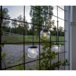Solcellsdekoration Globe 29cm, Transparent (3-pack)