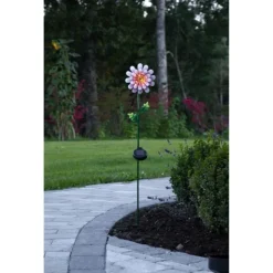 Solcellsdekoration Pink Daisy Rosa 81cm