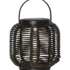 Solcellslykta Runda Svart 15cm