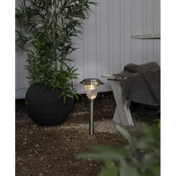 Solcellspollare Barcelona Silver 41cm