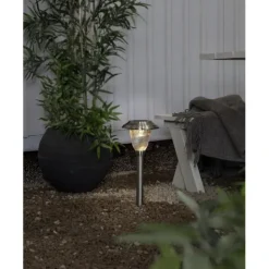 Solcellspollare Barcelona Silver 41cm