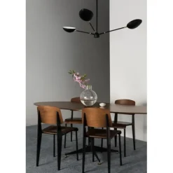 Spoon taklampa, mattsvart/mässing Ø150