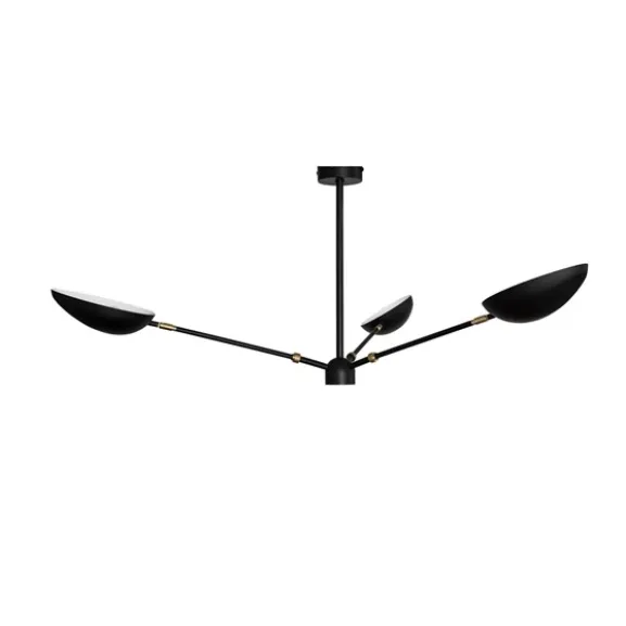 Spoon taklampa, mattsvart/mässing Ø150
