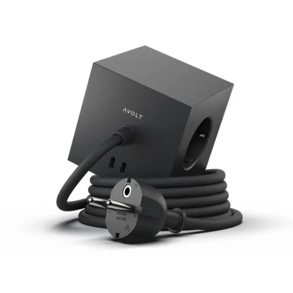 Square 1 USB-C/magnet grenuttag, Stockholm Black 1,8m