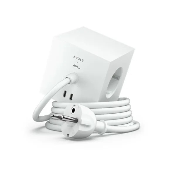 Square 1 USB-C/magnet grenuttag, White Martinelli Luce edition 1,8m