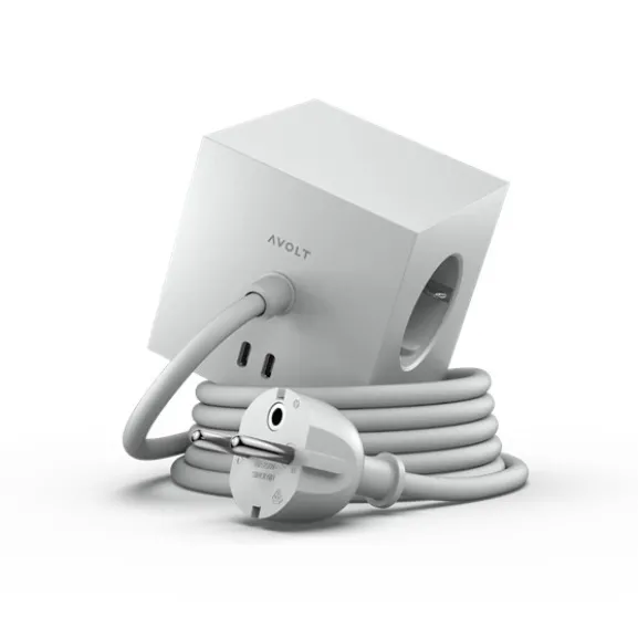 Square 1 USB-C/magnet grenuttag, Gotland Gray 3m