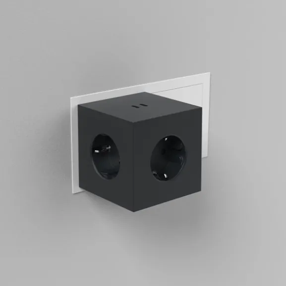 Square 2 USB/grenuttag, Stockholm Black