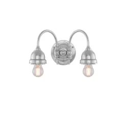 Stackelberg Vägglampa m. dragbrytare, förnicklad mässing/brun