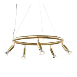 Star 5 spotlight rund, rå mässing 60cm