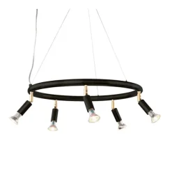 Star 5 spotlight rund, svart 60cm