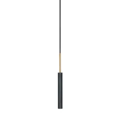Stav taklampa, svart/råmässing 35cm