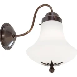 Stoby vägglampa, oxid/opal 30cm