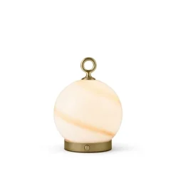 Stockholm uppladdningsbar bordslampa marmor/brun Ø15