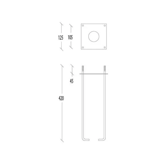 Stolpe fast 240 cm, varmgalv. 60Ø