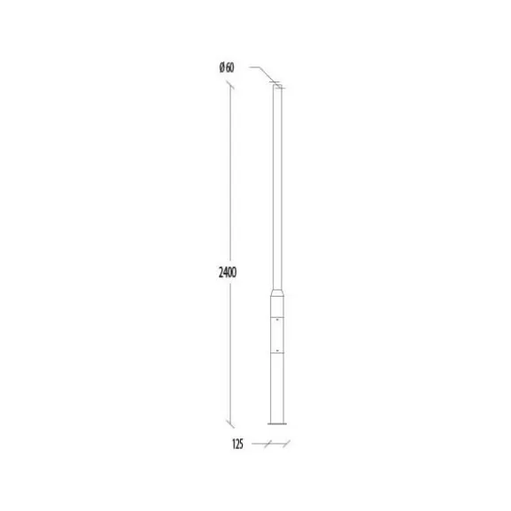 Stolpe fast 240 cm, varmgalv. 60Ø