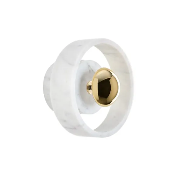 Stone vägglampa LED, vit marmor/mässing