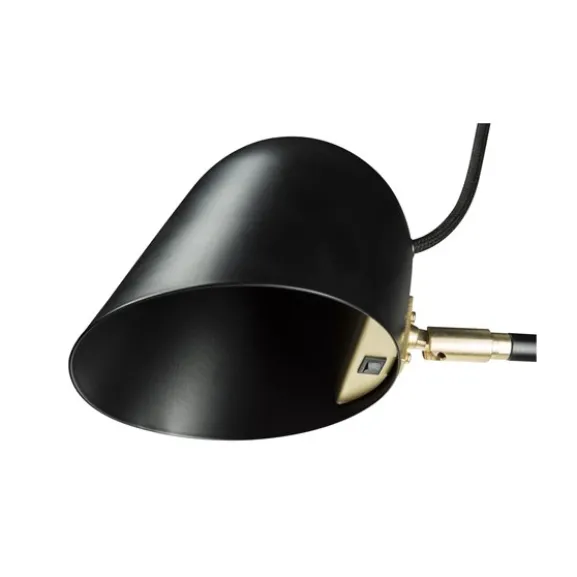 Streck golvlampa, svart/mässing