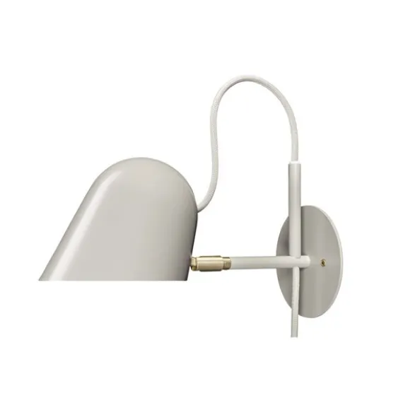 Streck vägglampa med kabel, Varmgrå/mässing