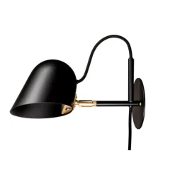 Streck Vägglampa med kabel, Svart/mässing