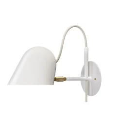 Streck vägglampa med kabel, Vit/mässing