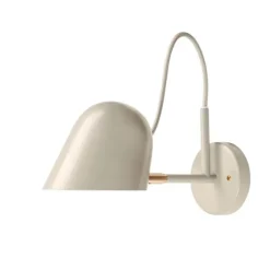 Streck vägglampa med kopplingshus, Varmgrå/mässing