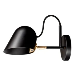 Streck vägglampa med kopplingshus, Svart/mässing