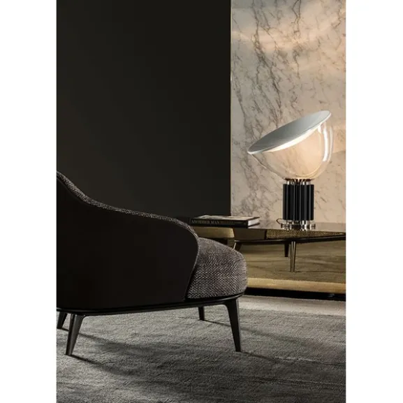 Taccia LED bord/golvlampa, silver