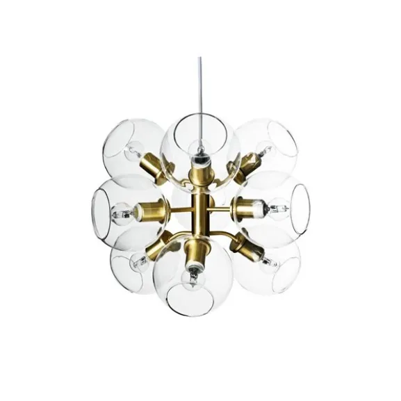 Tage 50 taklampa, mässing/klar 45cm