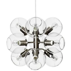Tage 50 taklampa, silver/klar 45cm
