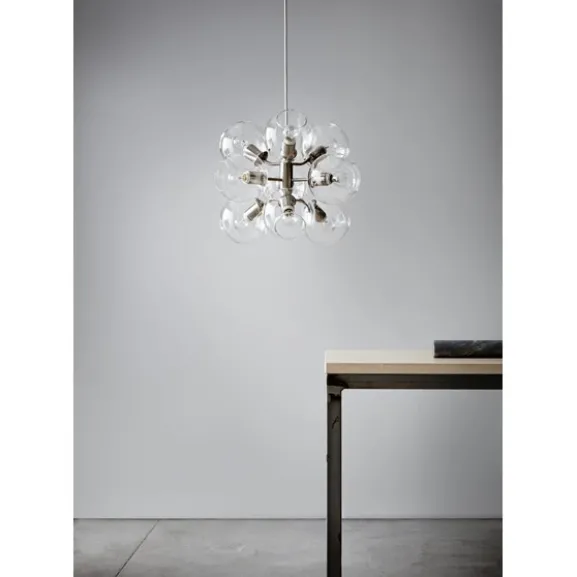 Tage 50 taklampa, silver/klar 45cm