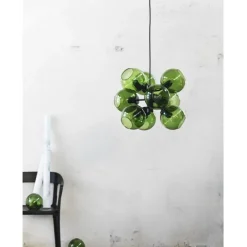 Tage 50 taklampa, svart/grön 45cm