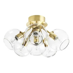 Tage plafond, mässing/klarglas 50cm