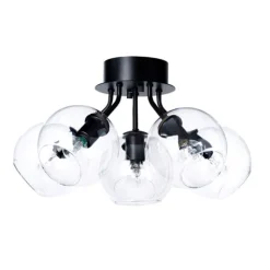 Tage plafond, svart/glas 50cm