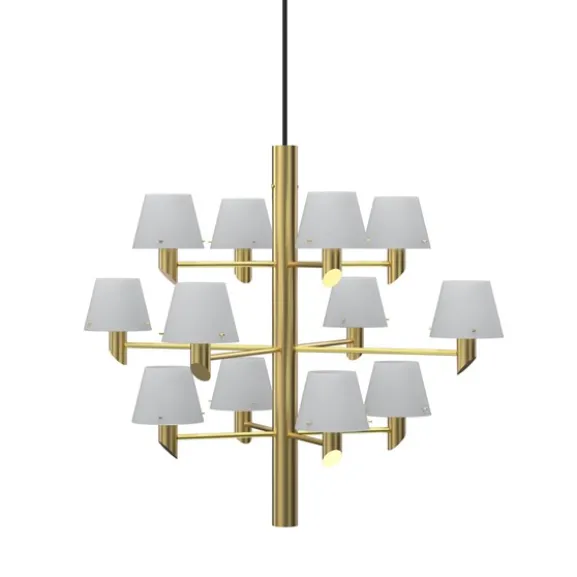 Takkrona Gil 12 satin brass/opal glas