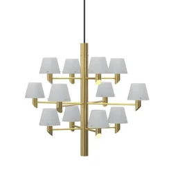 Takkrona Gil 12 satin brass/opal glas