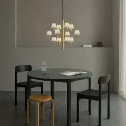 Takkrona Gil 12 satin brass/opal glas
