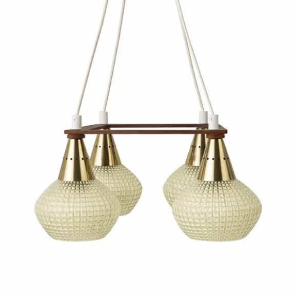 Taklampa 4-arm opal