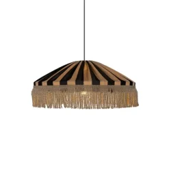 Taklampa Capri D50 s/s frans E27 5m IP44 taupe/svart