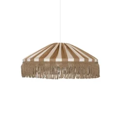 Taklampa Capri D50 s/v frans E27 5m IP44 taupe/vit