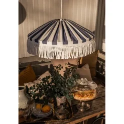 Taklampa Capri D50 s/v frans E27 5m IP44 blå/vit