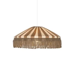 Taklampa Capri D50 s/v frans E27 5m IP44 taupe/vit
