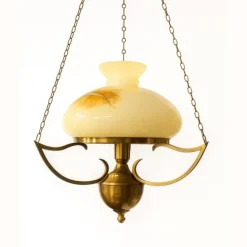 Taklampa Deco Halo, mässing & glas