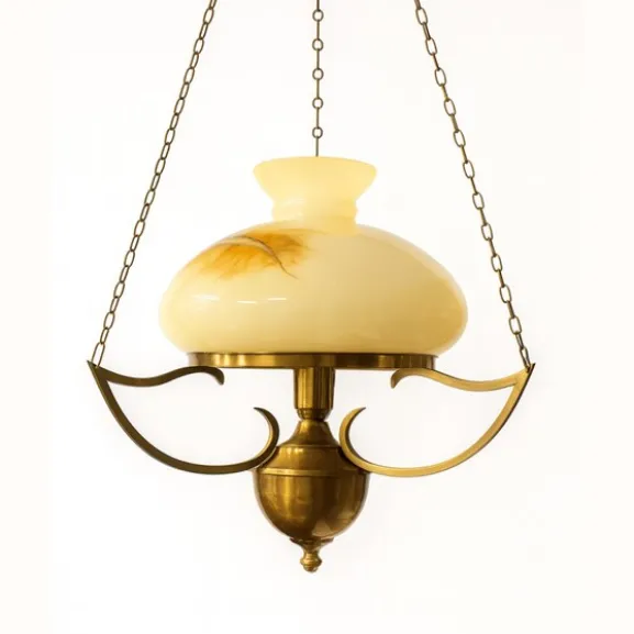 Taklampa Deco Halo, mässing & glas