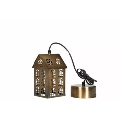 Taklampa Hus Antik Mässing, small