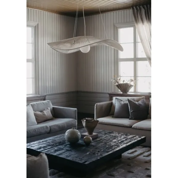 Taklampa Monstera D115 bomull cream