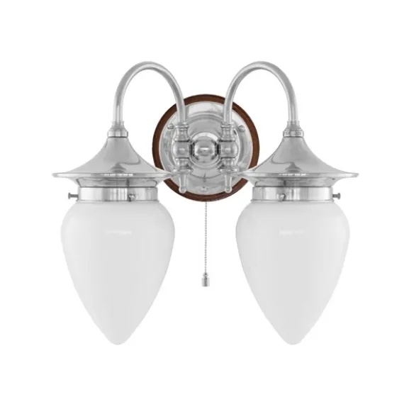 Tigerstedt vägglampa nickel/brun