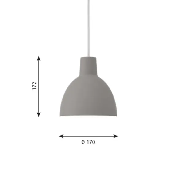 Toldbod 170 taklampa, ljusgrå 17cm